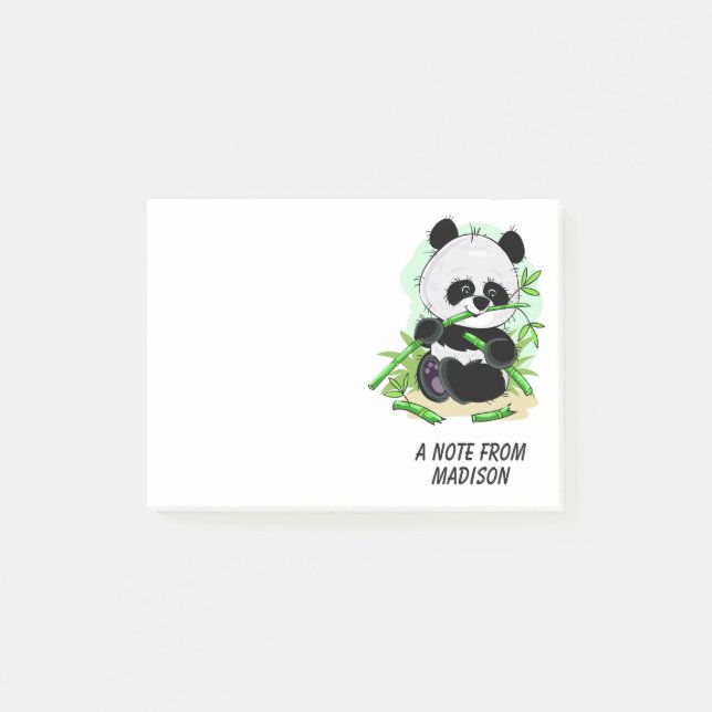 Textanteckningar i Cute Panda-anpassningsbarna Post-it Block (Framsida)