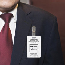 Textbaserad med anställds foto Vit märke