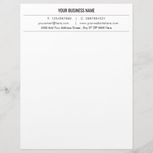Textbrevhuvud för anpassningsbar Business Info Brevhuvud