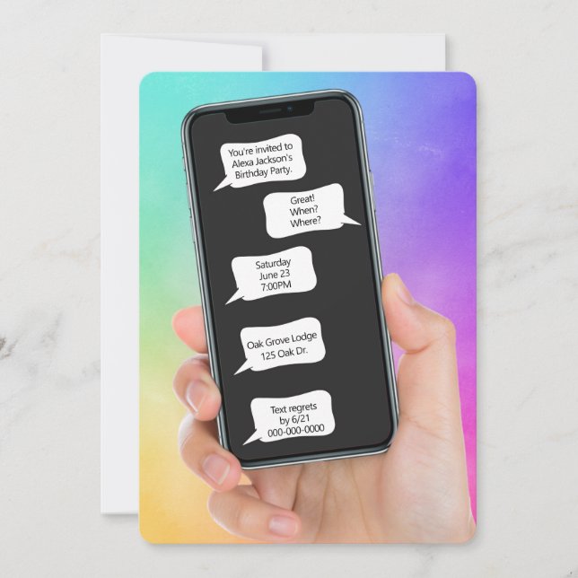 Textbubblor för Födelsedagsfest Inbjudan (Framsida)