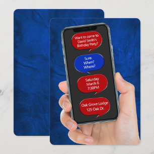 Textbubblor för Födelsedagsfest Inbjudningar