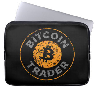 Textcirkel för Bitcoin Trader Grunge Text Circle O Laptop Fodral