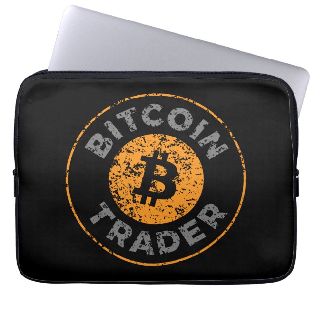 Textcirkel för Bitcoin Trader Grunge Text Circle O Laptop Fodral (Framsidan)