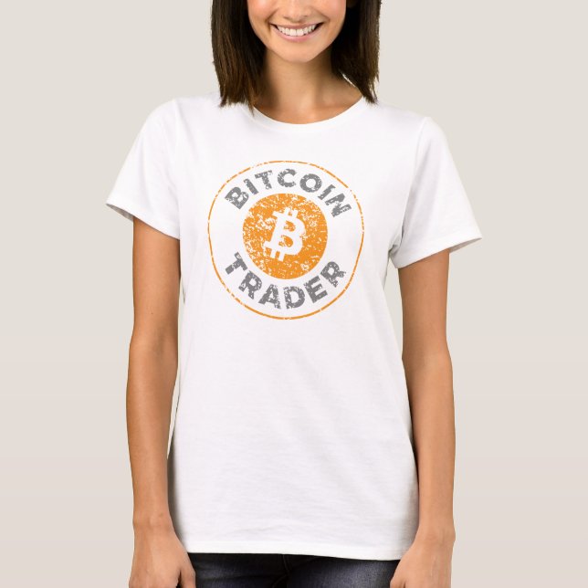 Textcirkel i Bitcoin Trader Grunde Text, vit F T Shirt (Framsida)
