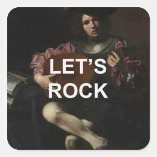 Textcitat för roligt + Renaissance Lute Player-mål Fyrkantigt Klistermärke