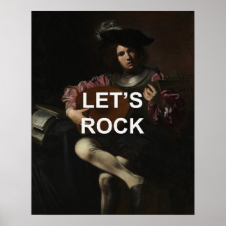 Textcitat för roligt + Renaissance Lute Player-mål Poster