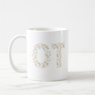 Textdesign för Blommigt vid arbetsbehandling Kaffemugg