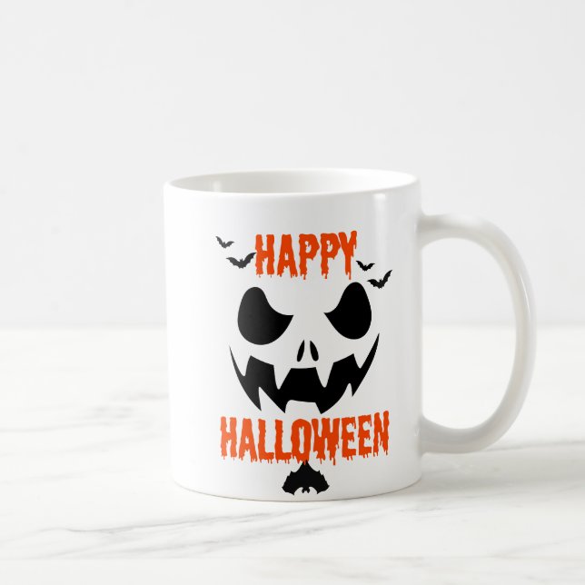 Textdesign för happy halloween kaffemugg (Höger)