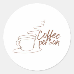 Textdesign för kaffepersoner runt klistermärke