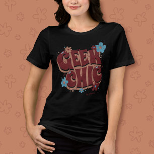 Textdesign för länkad Blommigt i Geek Chic T Shirt
