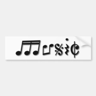 Textdesign för musik bildekal