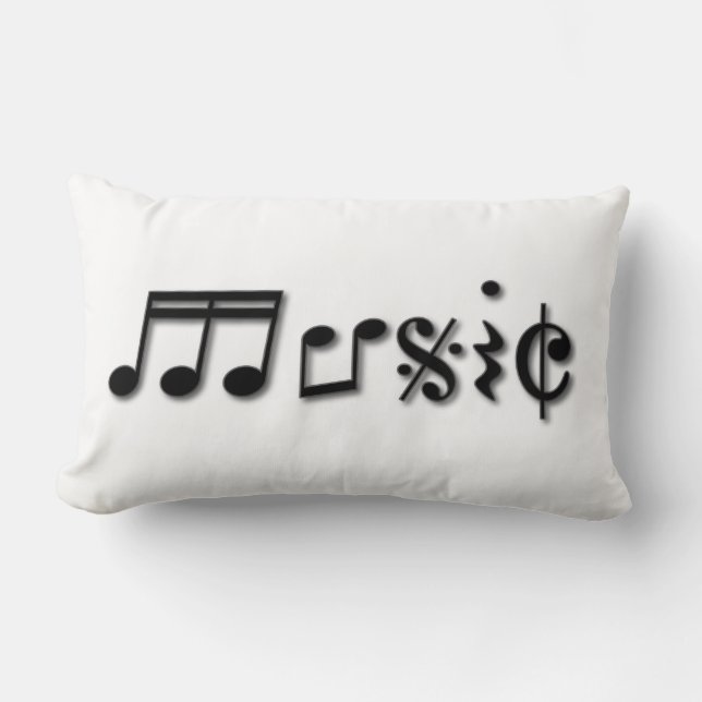 Textdesign för musik lumbarkudde (Framsida)