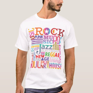 Textdesign för musik t shirt