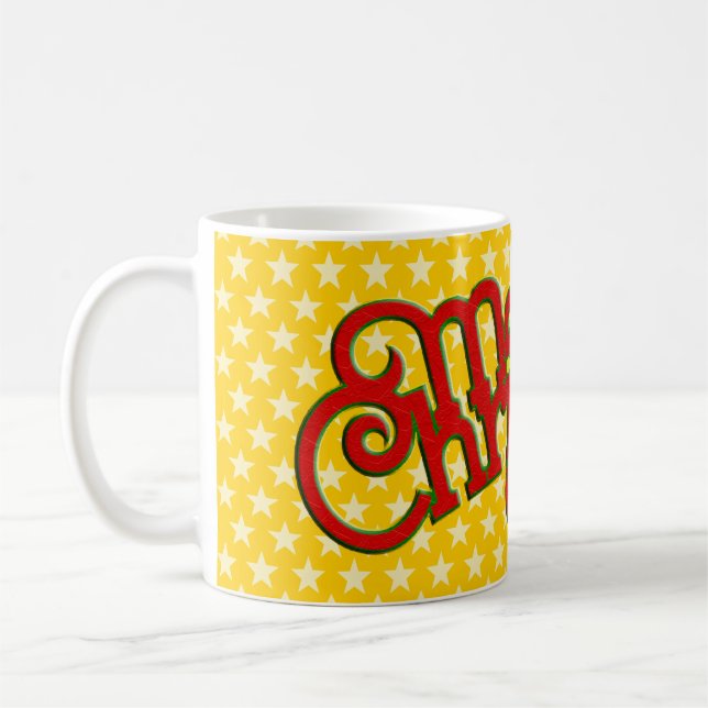 Textdesign för vintage: God jul Kaffemugg (Vänster)