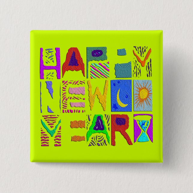 Textdesign "gott nytt år ", knapp (Framsida)