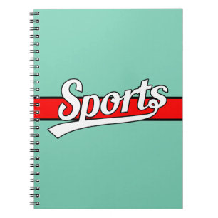 Textdesign: SPORTS vit + din egen text & idéer Anteckningsbok