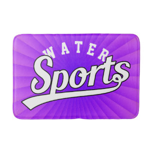 Textdesign: SPORTS vit + egen text och egna idéer Badrumsmatta
