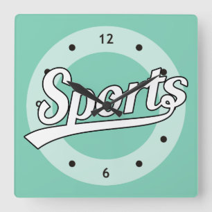 Textdesign: SPORTvit + dina egna text & idéer Fyrkantig Klocka