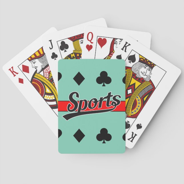 Textdesign: Svart SPORTS + egen text och egna idée Kortlek (Baksidan)