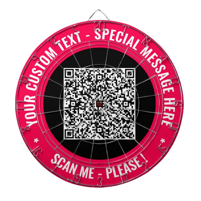 Textdesignpanelen i QR-Anpassningsbarna Välj Färg Darttavla (Framsidan)