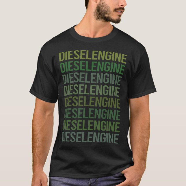 Textdieselmotor för grönt t shirt (Framsida)