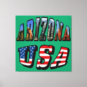 Texten Arizona Bild och USA flagga