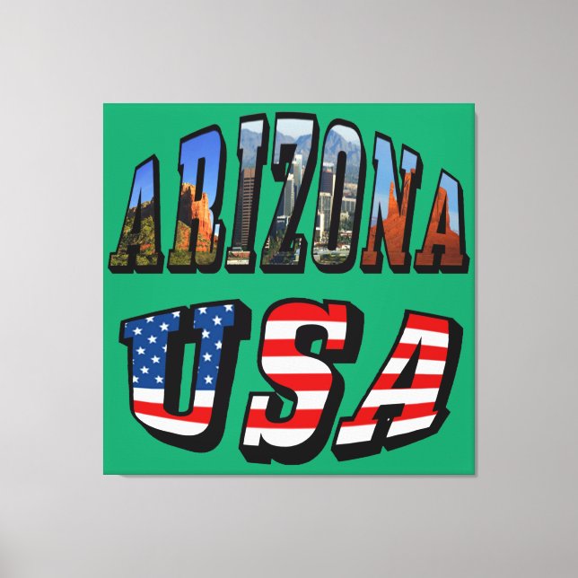 Texten Arizona Bild och USA flagga (Framsida)