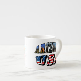 Texten Arizona Bild och USA flagga Espressomugg