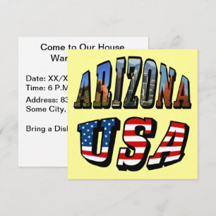 Texten Arizona Bild och USA flagga Inbjudningar