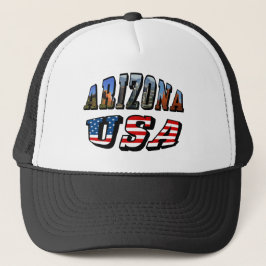 Texten Arizona Bild och USA flagga Keps