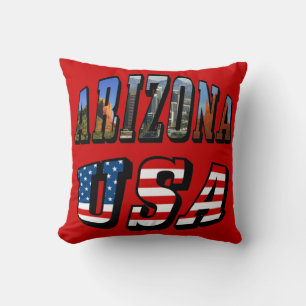 Texten Arizona Bild och USA flagga Kudde