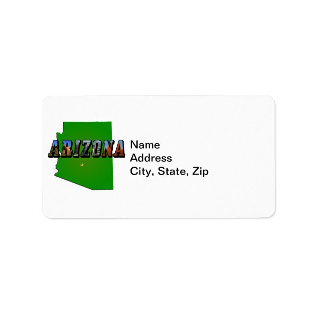Texten Arizona Karta och Bild Adressetikett (Framsidan)