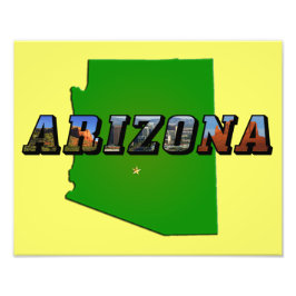 Texten Arizona Karta och Bild Fototryck