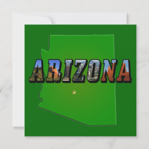 Texten Arizona Karta och Bild Inbjudningar