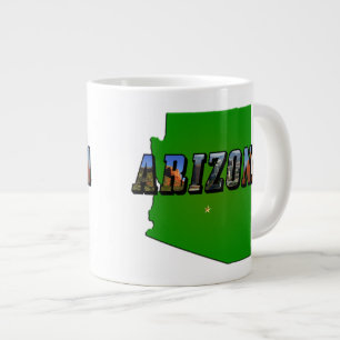 Texten Arizona Karta och Bild Jumbo Mugg
