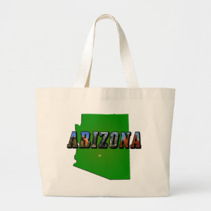 Texten Arizona Karta och Bild Jumbo Tygkasse