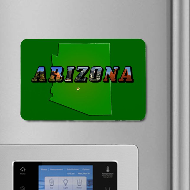 Texten Arizona Karta och Bild Magnet (Arizona Map and Picture Text Flexible Magnet)