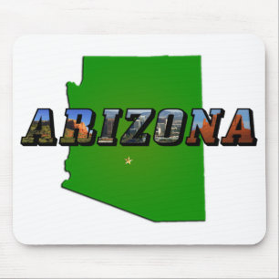 Texten Arizona Karta och Bild Musmatta