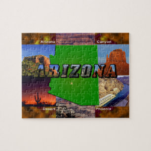 Texten Arizona Karta och Bild Pussel