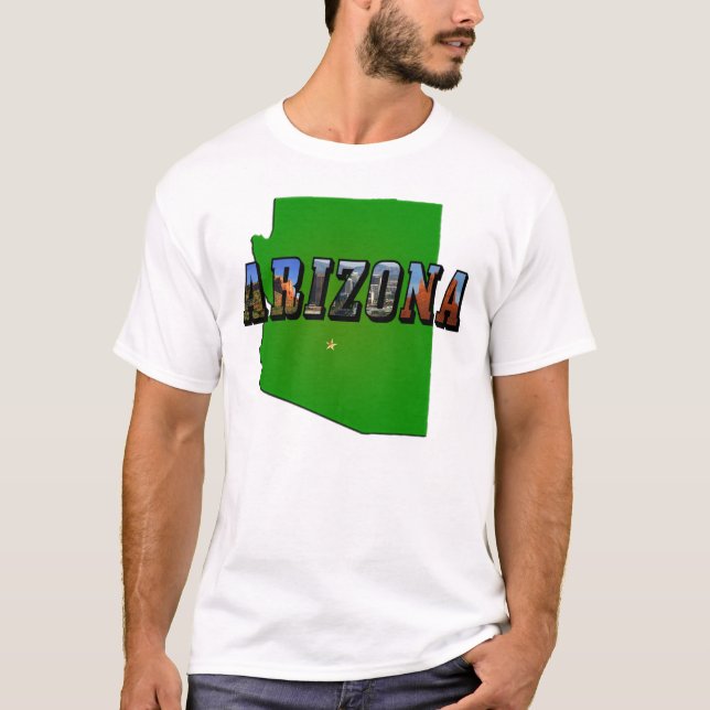 Texten Arizona Karta och Bild T Shirt (Framsida)