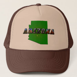 Texten Arizona Karta och Bild Truckerkeps