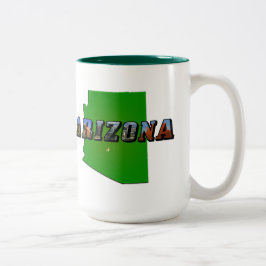 Texten Arizona Karta och Bild Två-Tonad Mugg