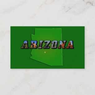 Texten Arizona Karta och Bild Visitkort