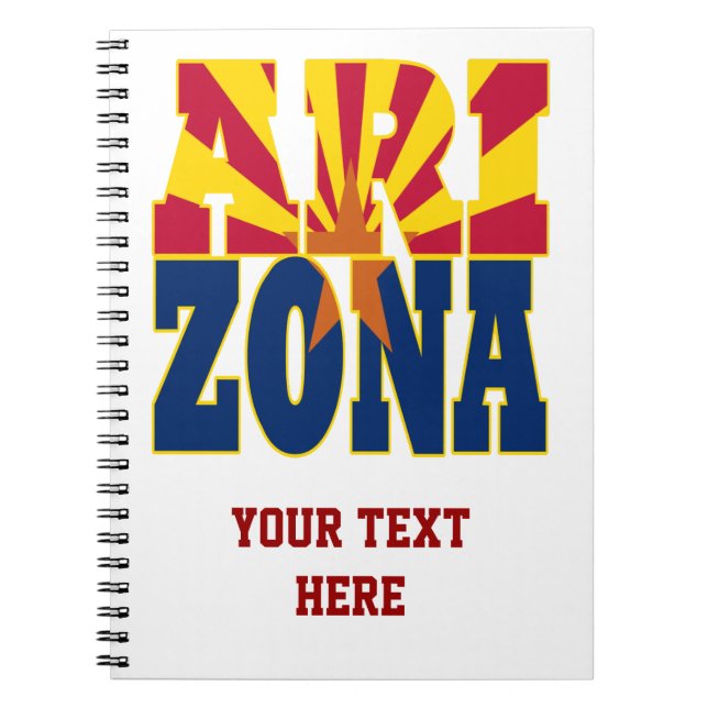 Texten Arizona statlig flagga Anteckningsbok (Framsidan)