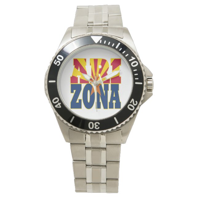 Texten Arizona statlig flagga Armbandsur (Framsida)