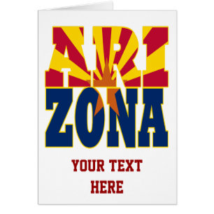 Texten Arizona statlig flagga Hälsningskort