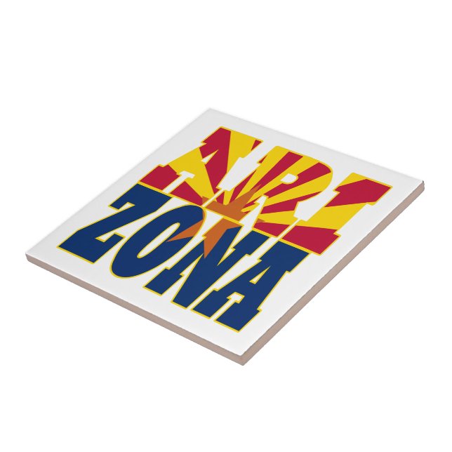 Texten Arizona statlig flagga Kakelplatta (Sidan)