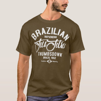 Texten Brasiliansk Jiu Jitsu, vit text T Shirt