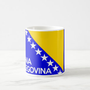 Texten från Bosnien och Hercegovina land flagga na Kaffemugg