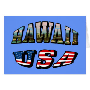 Texten från Hawaii Bild och USA flagga Hälsningskort